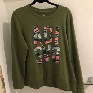 Adidas green crewneck